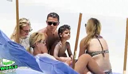 Cristiano ronaldo s son shows off football skills on the beach