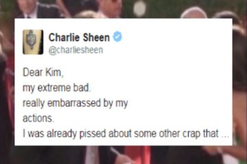 Charlie Sheen insulta a Kim Kardashian por Twitter