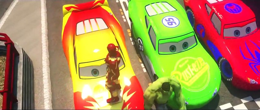 [Мстители] Халк, Человек-паук и Железный Человек эпические гонки пользовательские молния Маккуин Тачки! [HD на 10