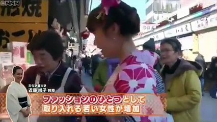 デートにも『着物』若い女性が注目せる訣