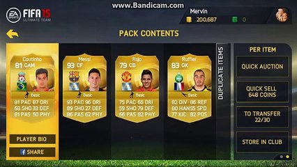 100K PACKS - MESSI PULL!!!!!! andriod fifa 15