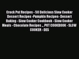 Crock Pot Recipes - 50 Delicious Slow Cooker Dessert Recipes -Pumpkin Recipes- Dessert Baking