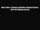 [PDF Download] Men's Ideas / Women's Realities: Popular Science 1870-1915 (Athene Series) [Download]