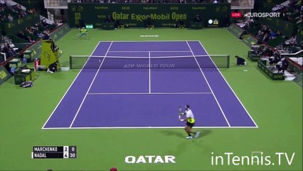 Illya Marchenko vs Rafael Nadal AMAZING POINT DOHA 2016