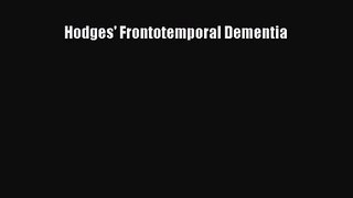 [PDF Download] Hodges' Frontotemporal Dementia [Read] Full Ebook