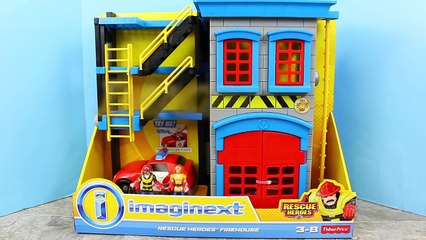 Imaginext New Rescue Firehouse Toy Review Fireman Action Figure and Fire Car by ToysReviewToys