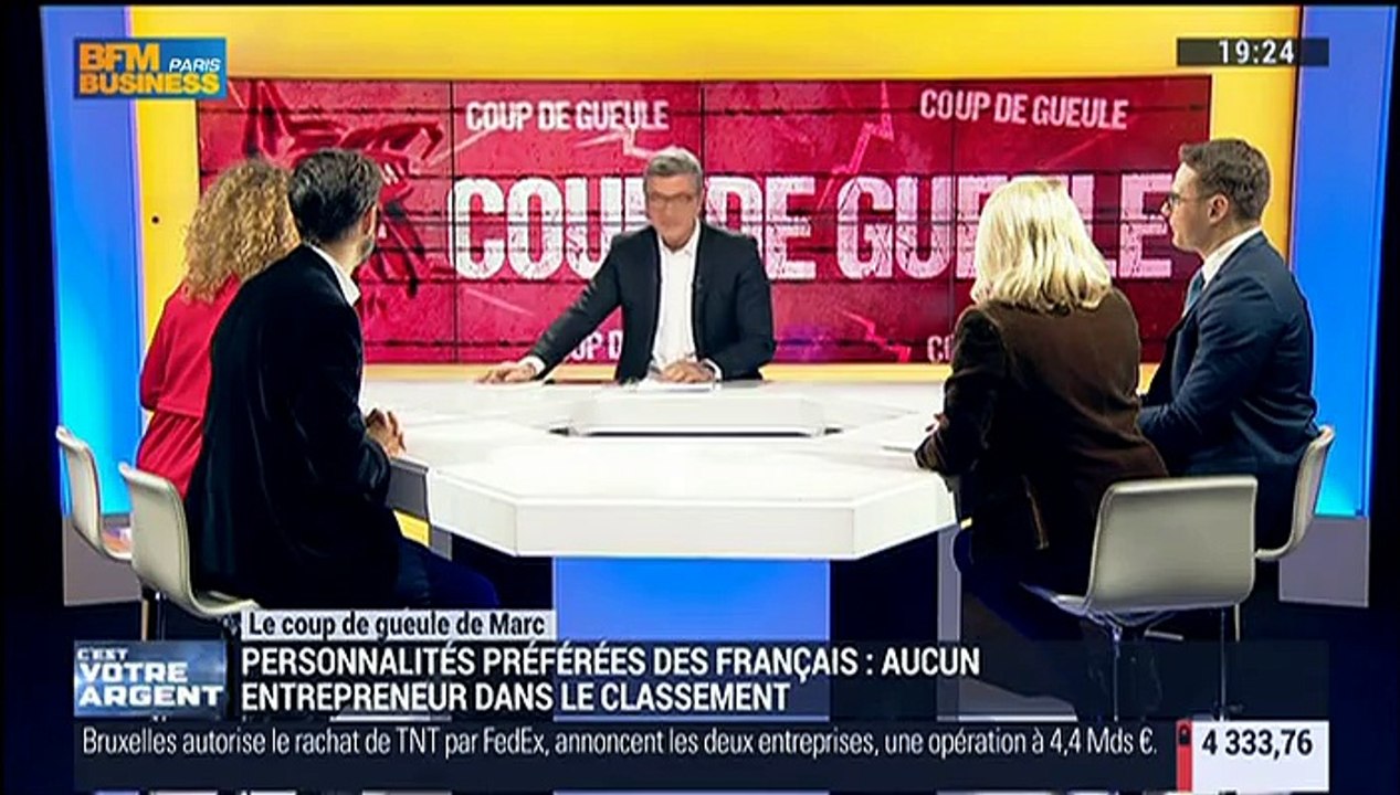 Le Coup de Gueule de Marc: "Ne voir aucun nom d'entrepreneur dans les 50 personnalités préférées des Français me déprime" - 08/01