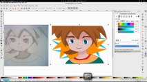 INKSCAPE TUTORIAL SPEED ART ANIME DIBUJO CARICATURA ELABORADO EN LINUX FEDORA MONO PELO GUASON ENERO 2016