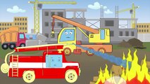 ✔ Monster Trucks For Children. Fire Truck and Garbage Truck in this cartoon. Video for Kids.