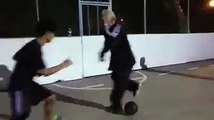 very talented old man playing soccer