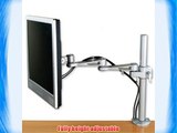 Compucessory Deluxe LCD Desktop Mount 2-Way Adjustable Monitor Arm Up To 22in Holds 10kg Silver