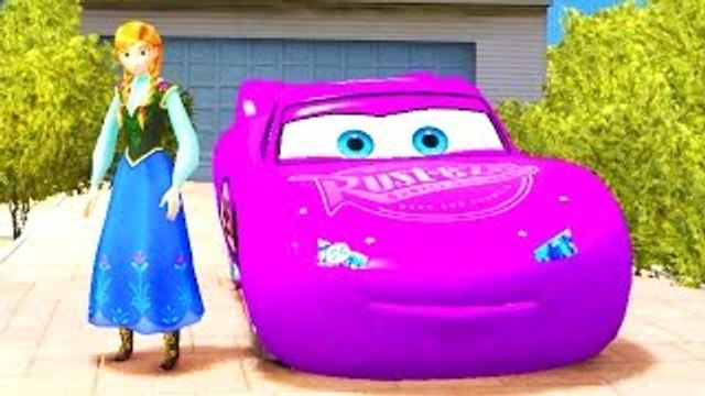 Princess Anna of Arendelle w/ PINK Lightning McQueen Disney CARS FROZEN PARODY