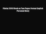 PDF Download Filofax 2016 Week on Two Pages Format English Personal Diary PDF Full Ebook