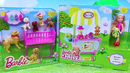 Barbie Puppy Cradle & New 2015 Chelsea Lemonade Stand with Frozen Kids & Elsa DisneyCarToy