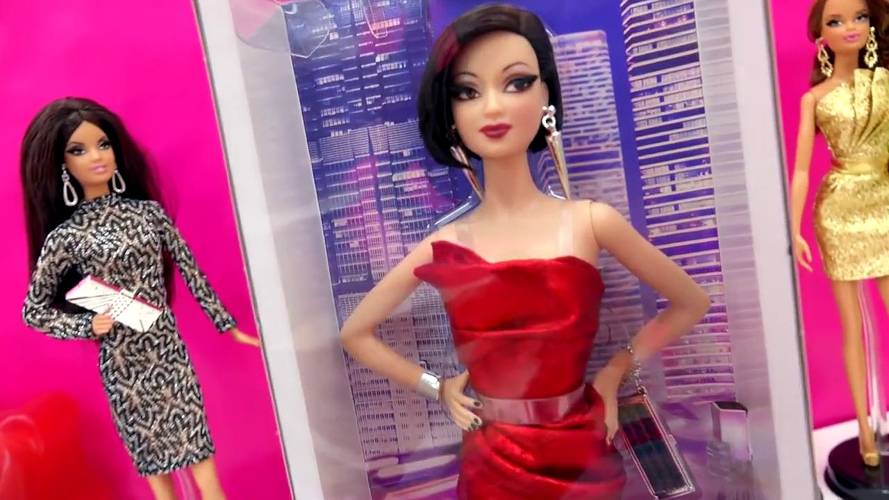 Barbie Collectors City Shine Pink Dress Doll Mattel Black Label Unboxing Toy Review Cookie