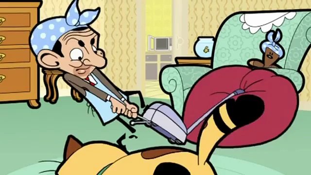 Mr Bean cleans up his mess