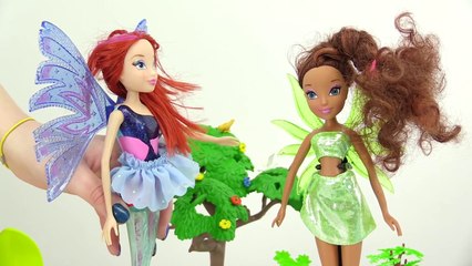 Видео для девочек. Феи Блум и Лейла готовят напиток из пыльцы цветов. Феи Винкс.