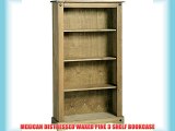 MEXICAN DISTRESSED WAXED PINE 3 SHELF BOOKCASE