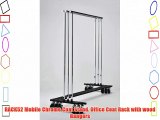 RACK52 Mobile Chrome Coat Stand. Office Coat Rack with wood Hangers