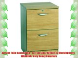 Home Office Furniture - Fully Assembled - Filing Cabinet - Warm Oak - Nickel Handles - Two