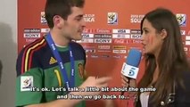 Casillas Kissing Female Reporter Sara (sweet moment)!