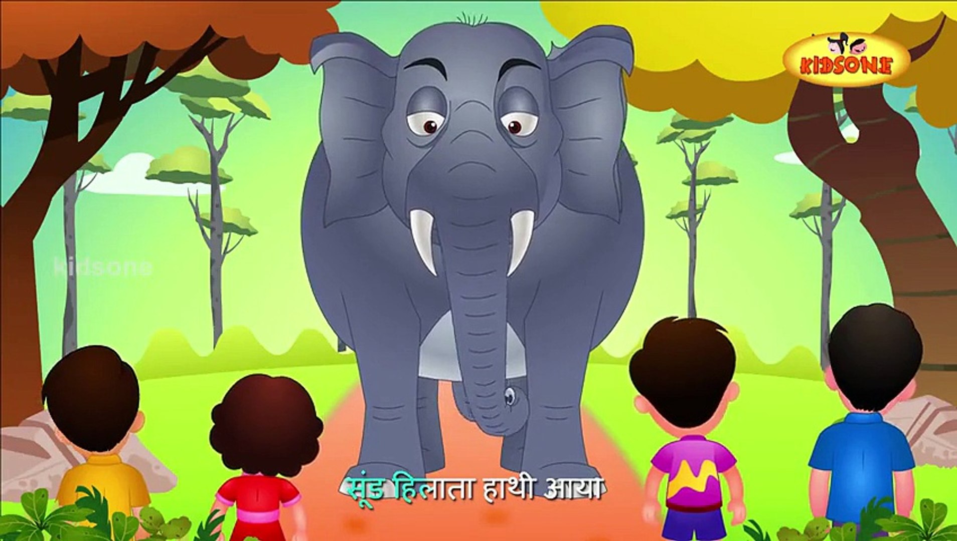 Haathi Aaya - Hindi Animated/Cartoon Nursery Rhymes For Kids - Dailymotion  Video
