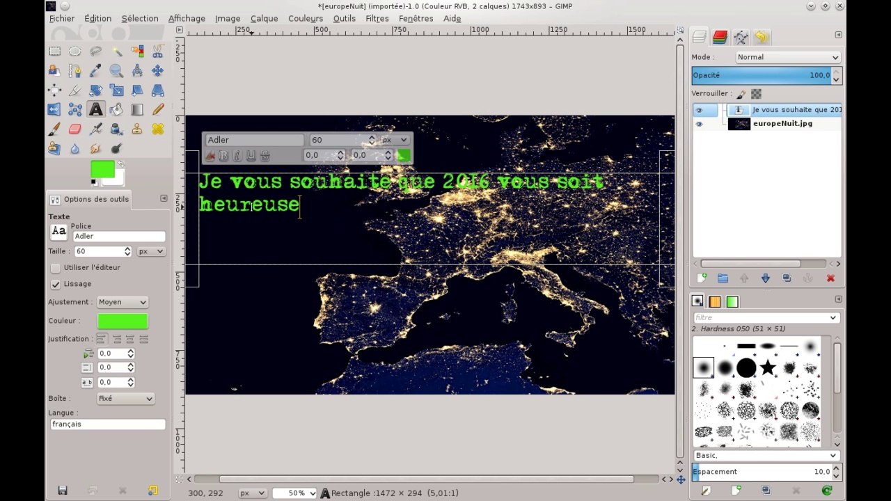 [TUTO] Réaliser une Carte de voeux animée en jouant sur les temps  - The GIMP - Part#2
