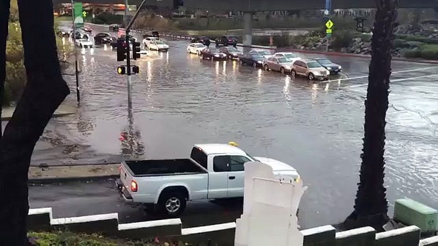 Lamborghini fording the flood San Diego River 01-05-2016-kirancollections