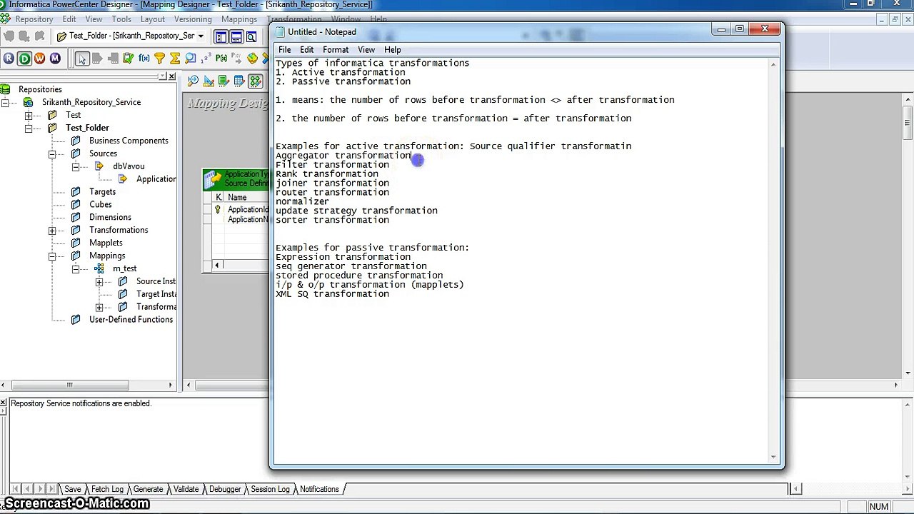 Active and passive transformations in Informatica