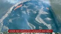 Kilauea volcano on Hawaii: Lava Lake spills over