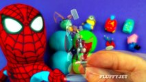 Spiderman Play-Doh Surprise Eggs Peppa Pig Thor Cars Spongebob Superman Batman Marvel Toy FluffyJet