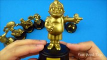 BURGER KING THE SIMPSONS MOVIE COMPLETE SET OF 15 TALKING GOLD STATUES KIDS MEAL TOYS REVIEW 2007