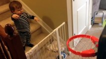 Amazing baby is a baller at trickshots