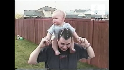 Baby gets sick and pukes on dad's head _ Funny Accidents _ toddletale