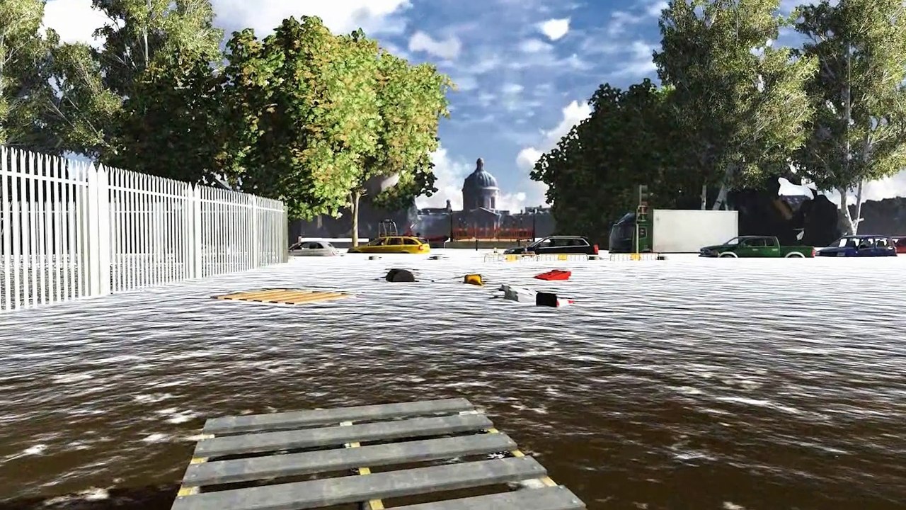 Simulation de montée des eaux de la Seine à Paris