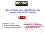 Boron Trichloride Industry 2021 Global Market Trend Forecasts
