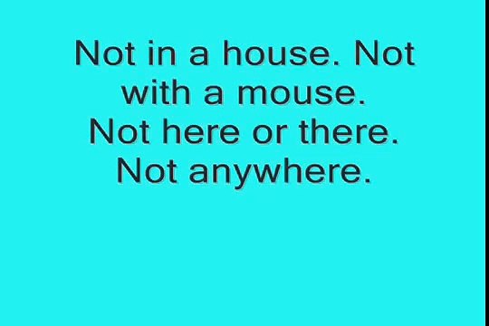 Green Eggs and Ham Lyrics