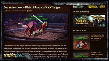 Mist of Pandaria update ( Stat changes )