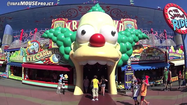 The Simpsons Ride Queue in Springfield at Universal Studios Orlando Florida & Hollywood 2015