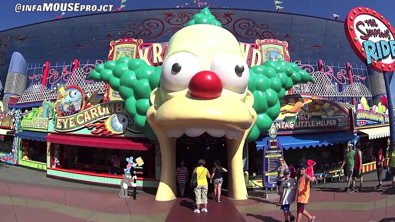 The Simpsons Ride Queue in Springfield at Universal Studios Orlando Florida & Hollywood 2015