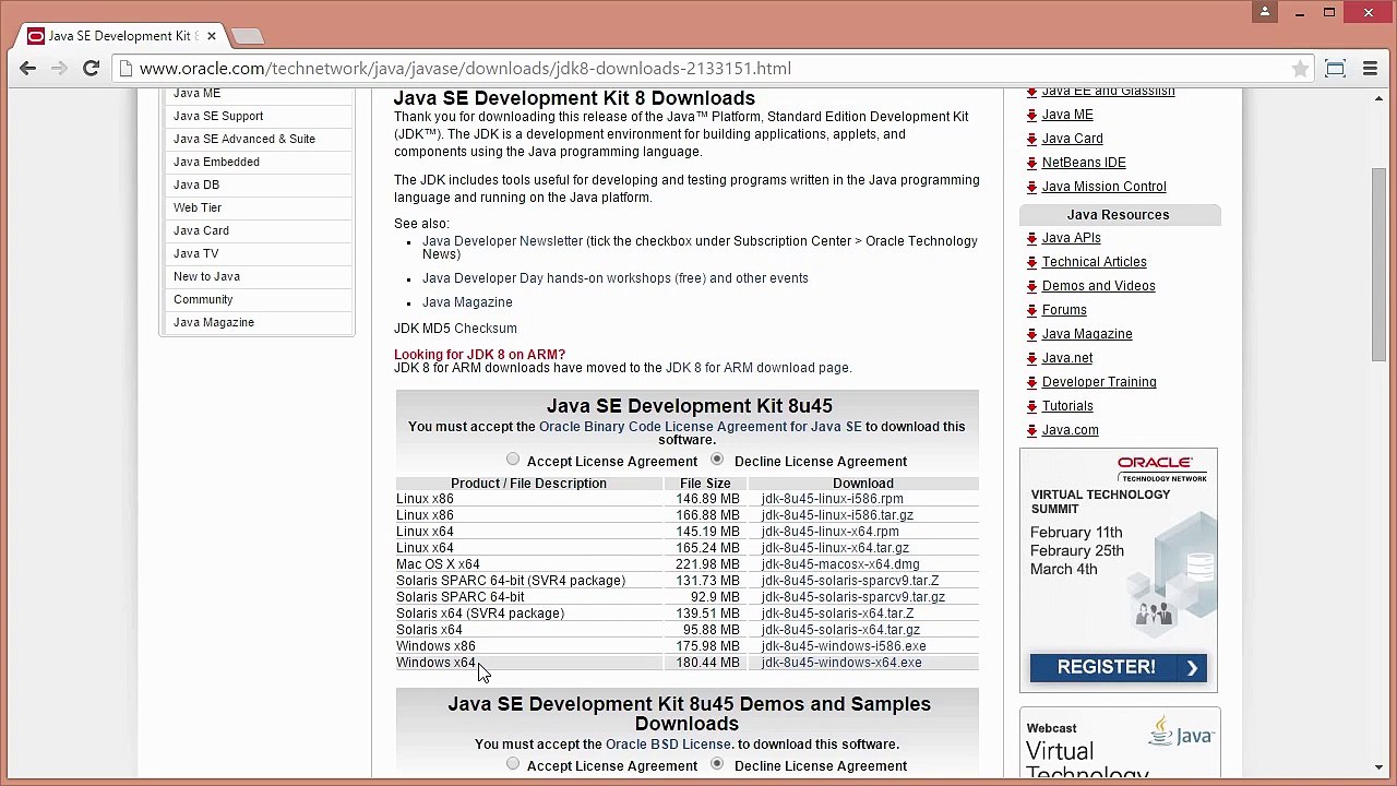 003 Download And Install The JDK For A PC Running Windows