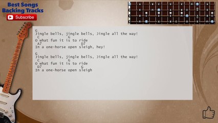 Jingle Bells (Country Version) Guitar Backing Track with scale, chords and lyrics