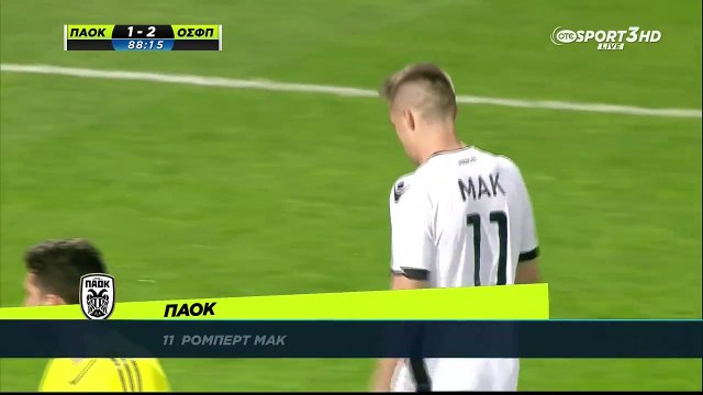 Αποβολή του Ρόμπερτ Μακ (Robert Mak) ΠΑΟΚ - Ολυμπιακός