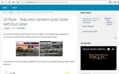 UI style widget random post blogger with specific label