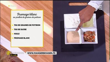 recette : fromage blanc au praliné de graines de potiron