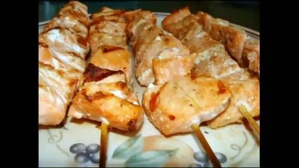 Шашлык из семги в гранатовом соке