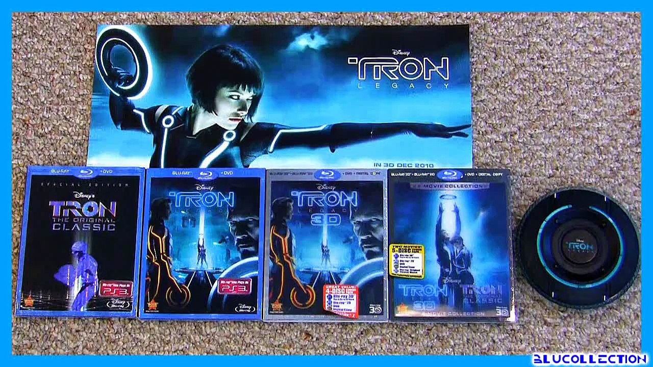 Disney Tron Legacy 3D blu ray unboxing review blu-ray