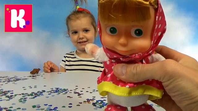 Маша повторюха из мультика Маша и Медведь распаковка сюрпризов игрушек на канале Мисс Катя Masha and the Bear toys