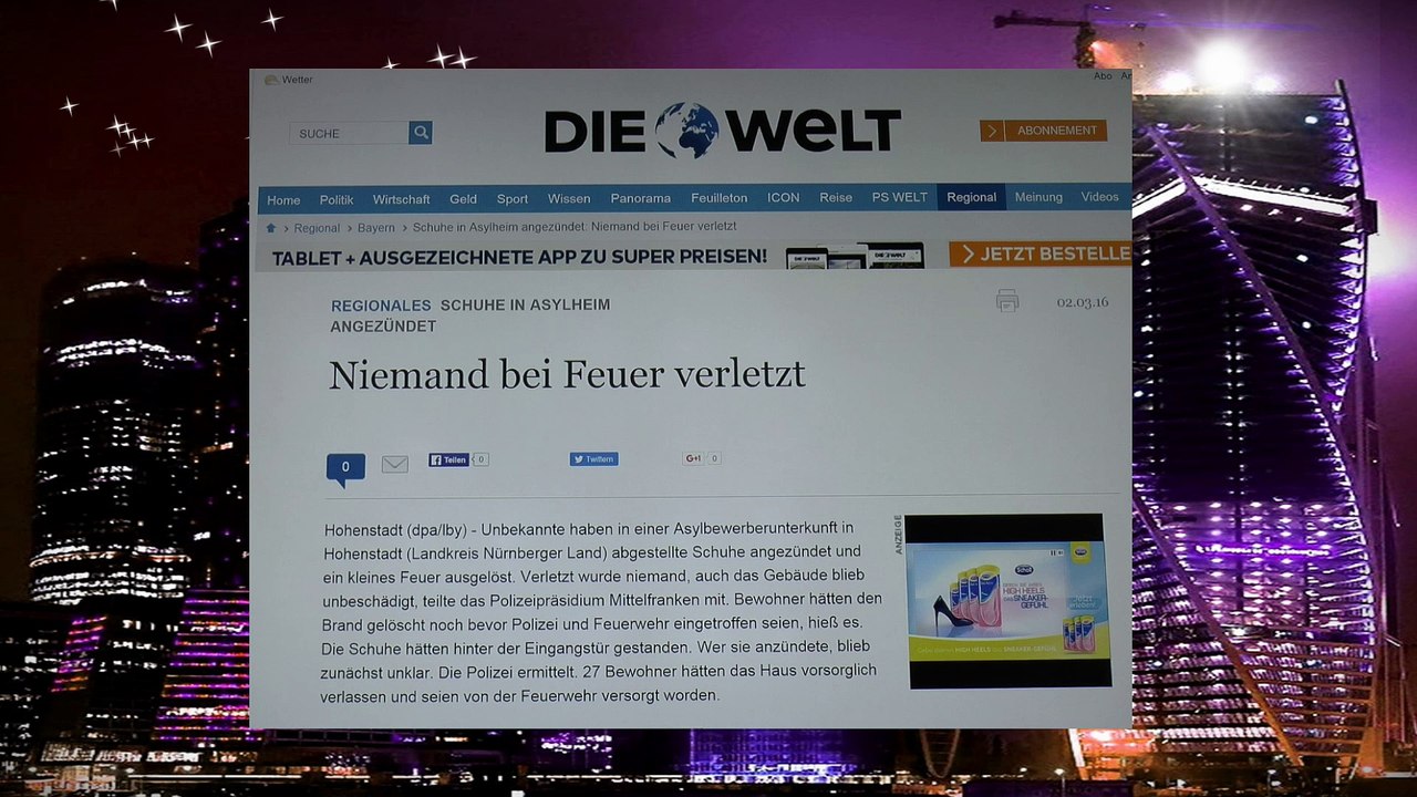 Brandstiftung im Asylantenheim um Verlegung in eine komfortablere Unterkunft zu erreichen