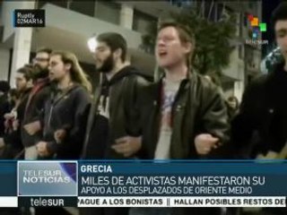 Grecia: activistas se manifiestan en apoyo a los refugiados
